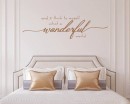 And I think to myself waht a wonderful world Wall Quote Decal